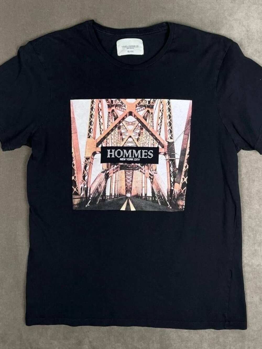 Cotton On T-BAR NYC Print Black T-Shirt Mens XL